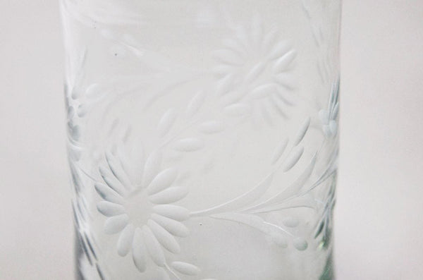 Hand Blown and Etched Glass - Highball glass