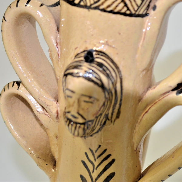 Consuela Rendon - Candle Holder Featuring Christ's Face