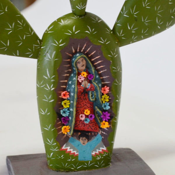 Gabino Reyes - Hand Carved Nopal with Virgin