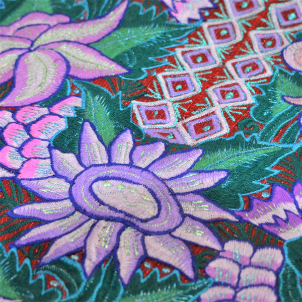 Textiles - Zinacantan Runner in Greens and Purples