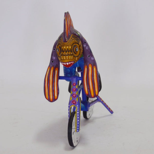 Agustin Cruz Prudencio - Carved Oaxacan Fish on a Bike