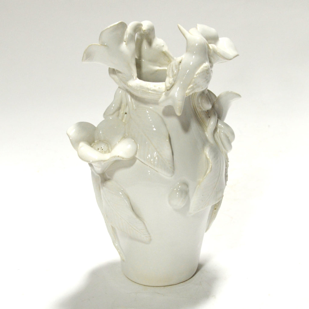 Marcario Covarrubias - White Vase with White Hummingbird