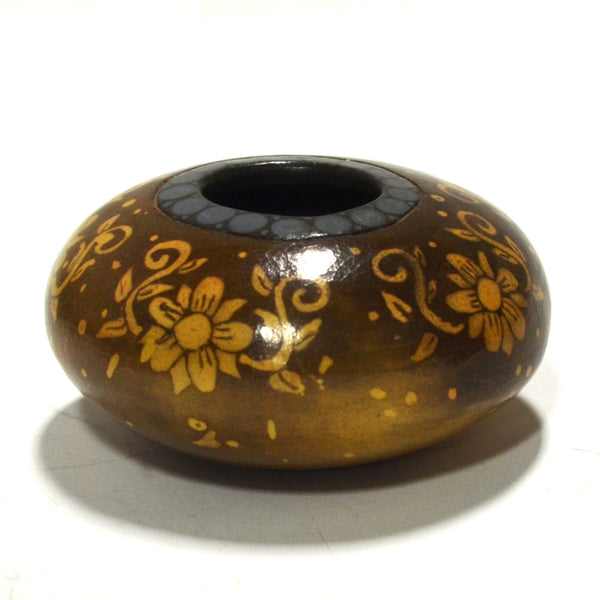 Familia Hernandez Cana - Small Brown and Blue Bowl with Flowers