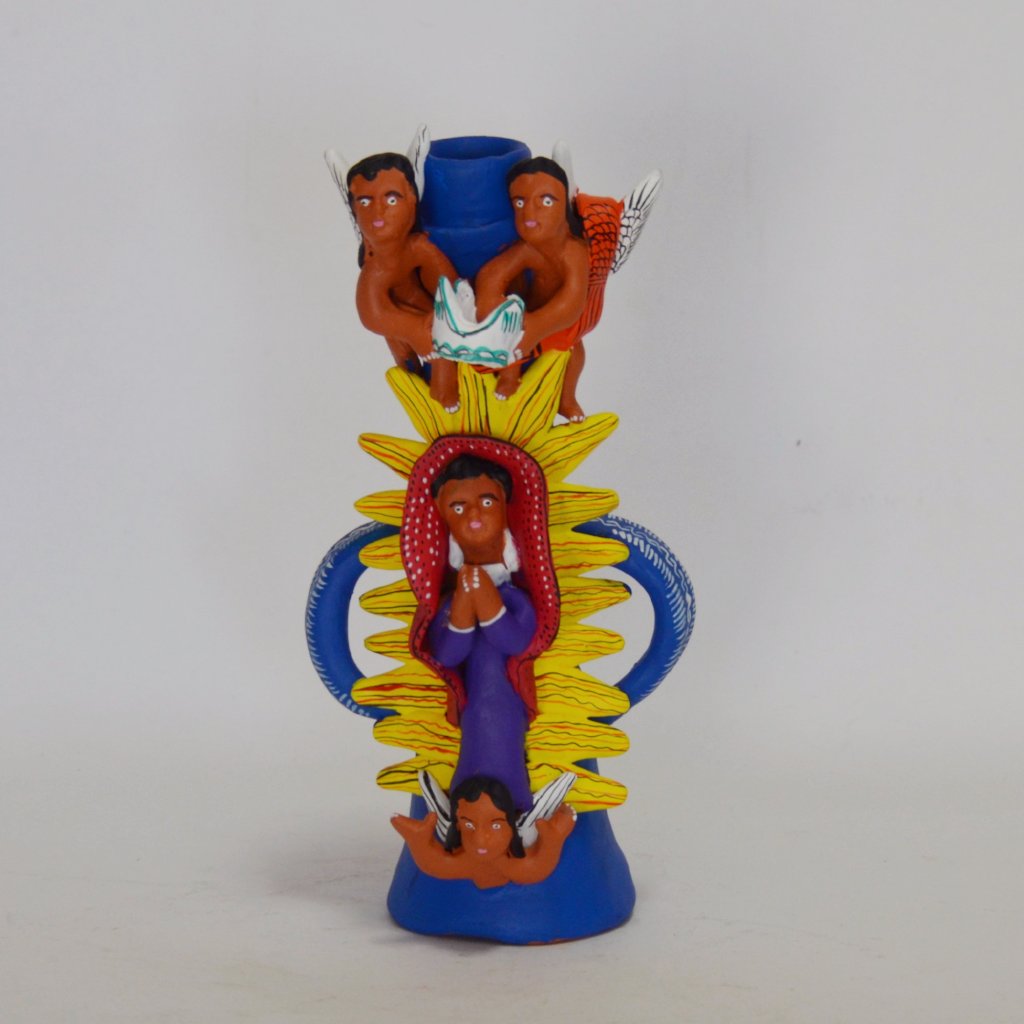 Tomasa Gonzalez Sanchez - Folk Art Virgin of Guadalupe Candle Holder