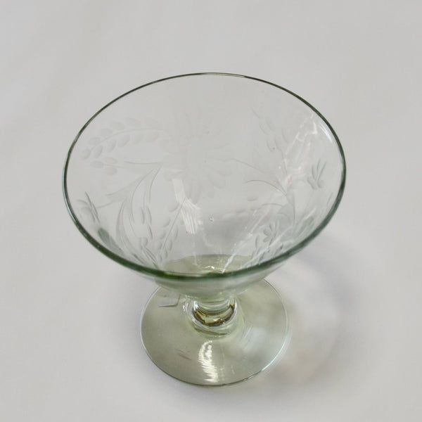Hand Blown and Etched Glass - Mexican Margarita Glass