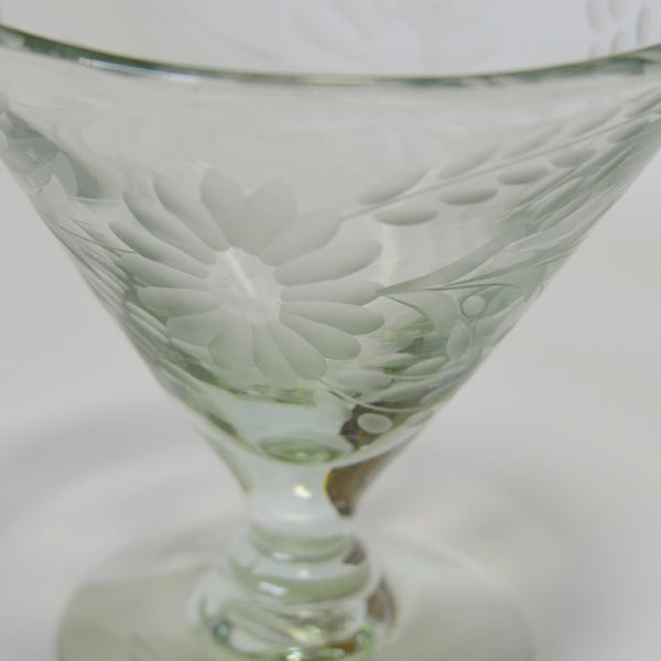 Hand Blown and Etched Glass - Mexican Margarita Glass