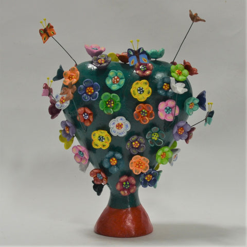 Gerardo Ortega - Mexican Folk Art Heart with Flowers