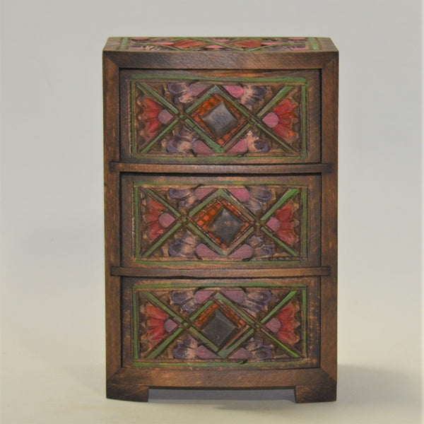 Alfonso Ponce - Hand Carved 3 Drawer Jewelry Box