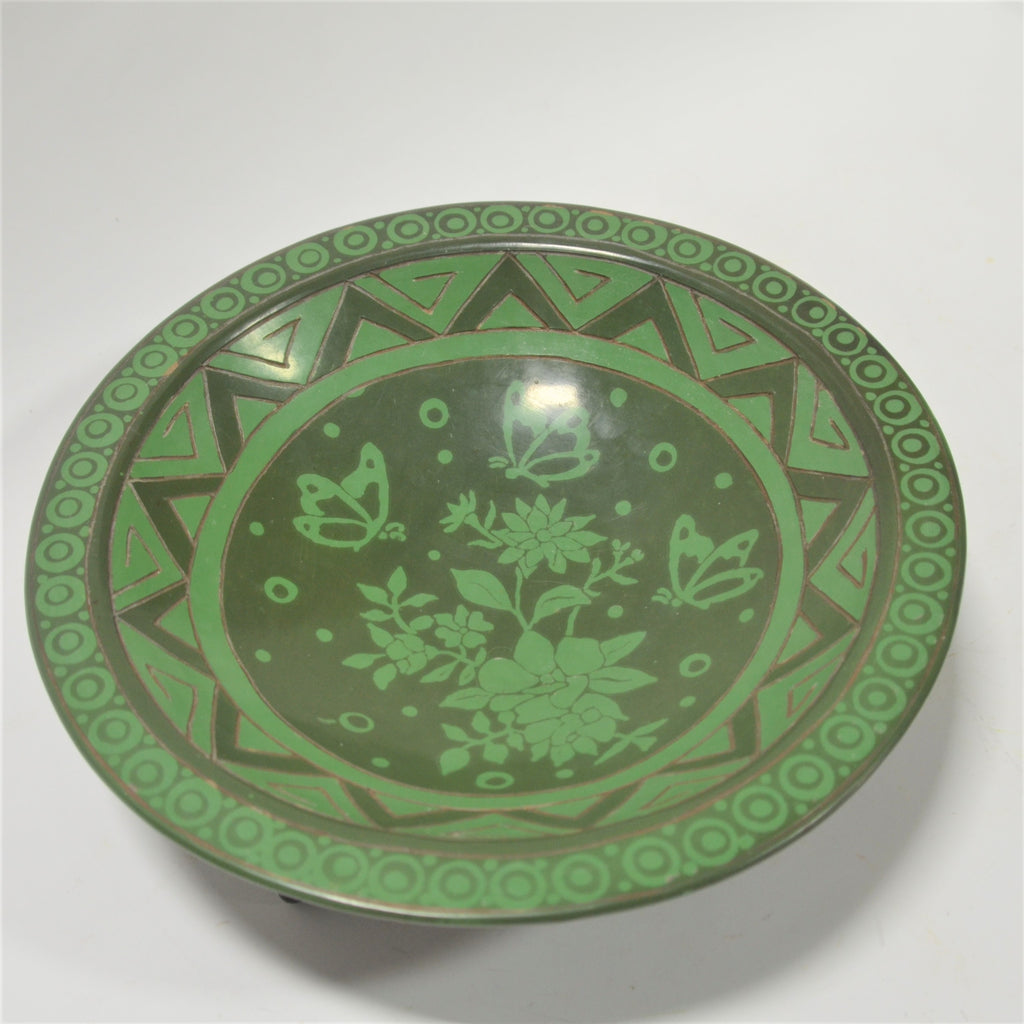 Familia Hernandez Cana - Hand Burnished Bowl with Flowers and Butterflies