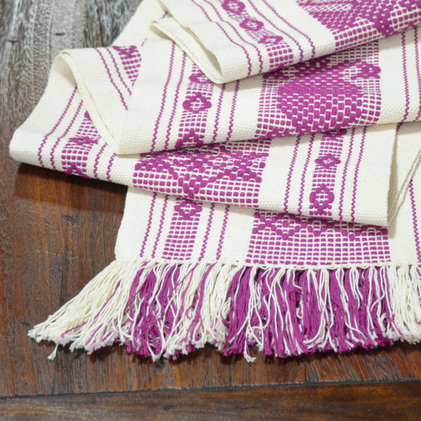 Textiles - Santo Tomas Long Runner in Natural with Purple