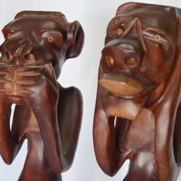 Wood - Cuban See No Evil Hand Carved Trio