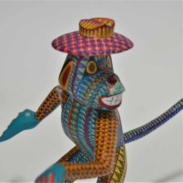 Joaquin Hernandez - Oaxacan Hand Carved Multi Color Monkey