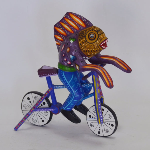 Agustin Cruz Prudencio - Carved Oaxacan Fish on a Bike