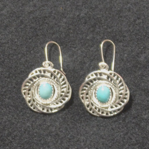 Jewelry - Intricately Crafted Mexican Silver Earrings with Turquoise